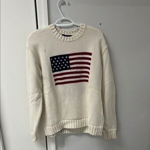 Brandy Melville Cream Sweater with American Flag